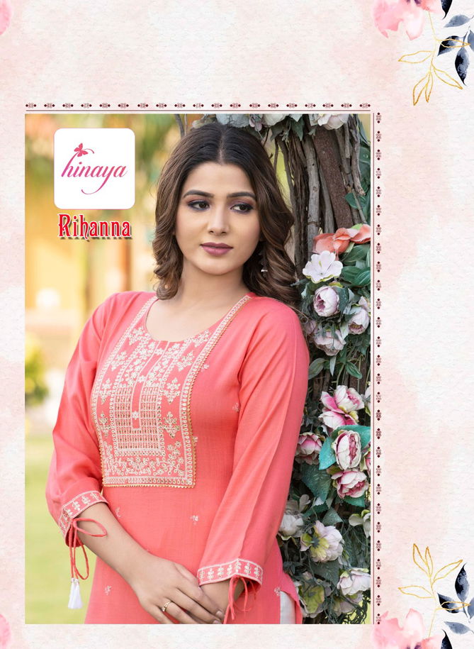 Hinaya Rihanna Fancy Ethnic Wear Wholesale Designer Kurti With Bottom Catalog